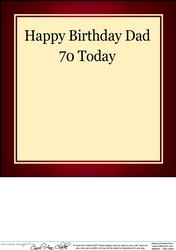 8 x 8 70th Birthday Dad Wine Label inset panel