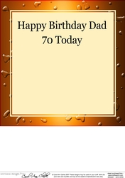 8 x 8 70th Birthday Dad Beer Label insert panel