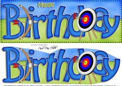 Large DL Birthday Archery 3D decoupage