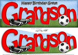Large DL Birthday GREAT GRANDSON Football 3D decoupage