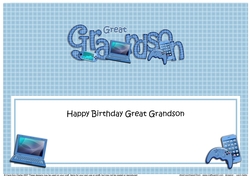 Large DL Birthday GREAT GRANDSON Gadgets & Gizmos insert