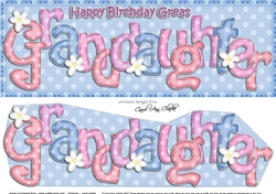 Large DL Birthday GREAT GRANDDAUGHTER Flowers 3D decoupage