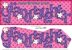 Large DL Birthday GREAT GRANDDAUGHTER Flowers 3D decoupage