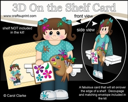 3D On the Shelf Card Kit - Little Artist Lorena is being very creative in the Studio