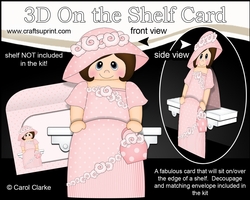 3D On the Shelf Card Kit - Fashionista Lady Felicity Smythe is off to the Garden Party