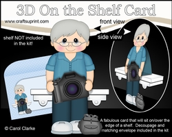 3D On the Shelf Card Kit - Little Old Man Photographer Gaston