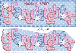 Large DL Birthday GRANDDAUGHTER Flowers 3D decoupage
