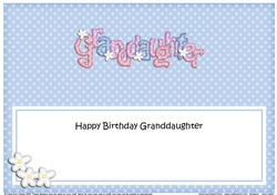 Large DL Birthday GRANDDAUGHTER Flowers insert