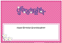 Large DL Birthday GRANDDAUGHTER Flowers insert