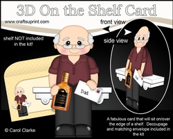 3D On the Shelf Card Kit - Dad Edward is a Great Guy with a Bottle of Whisky