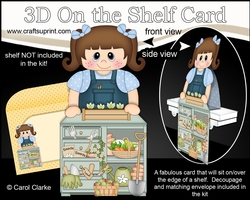 3D On the Shelf Card Kit - Cute Little Girl Kristi is in the Potting Shed