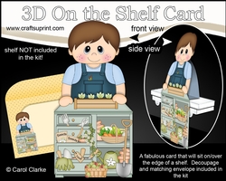3D On the Shelf Card Kit - Cute Little Boy Jayson is in the Potting Shed