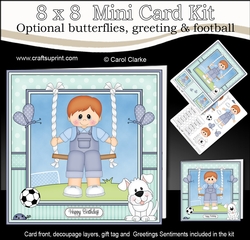 8 x 8 Cute Little Toddler is Swinging High Mini Kit with 3d Decoupage