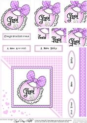 New Baby Girl Quick Card with Pyramage