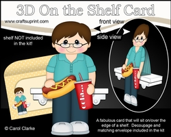 3D On the Shelf Card Kit - Its Take Away Night and Walton enjoys a Hot Dog & Cola