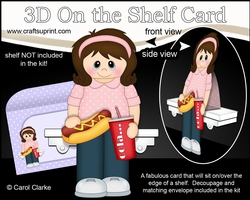 3D On the Shelf Card Kit - Its Take Away Night and Annett enjoys a Hot Dog & Cola