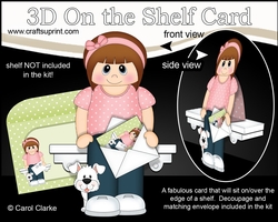 3D On the Shelf Card Kit - Cute little Teen Kaleigh has a Mini Card & Envelope