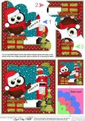 Christmas Little Hoot Owl Posts a Letter to Santa Shell Edged Stacker
