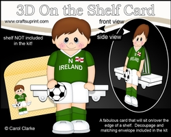 3D On the Shelf Card Kit - Little Footballer Darrick Plays for Northern Ireland