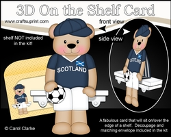 3D On the Shelf Card Kit - Little Football Freddy Teddy Plays for Scotland