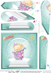 Rosie has a Christmas Tree Snowglobe Fan Pyramage Topper