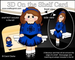 3D On the Shelf Card Kit - Little Irish Dancing Champion Finola is going to the Ceili