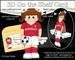 3D On the Shelf Card Kit - Little Footballer Carletta Plays for Barnsley