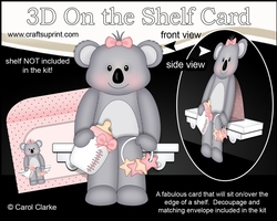 3D On the Shelf Card Kit - Little Baby Koala Bear Kitkat