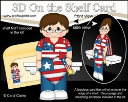 3D On the Shelf Card Kit - Patriotic Stars & Stripes Camden is Celebrating 4th July