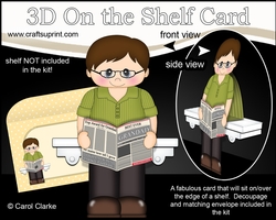 3D On the Shelf Card Kit - Coleman reads about The Worlds Best Grandad in the Paper