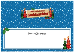 large DL Christmas GODDAUGHTER Trees Signpost insert