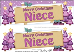 Large DL Christmas NIECE Trees Signpost 3D Decoupage