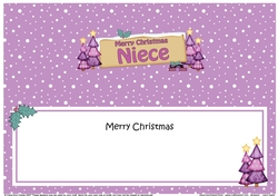 large DL Christmas NIECE Trees Signpost insert