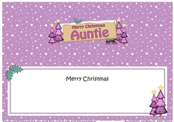 large DL Christmas AUNTIE Trees Signpost insert