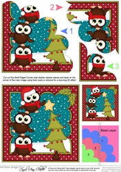 Christmas Little Hoot Owls Dress the Christmas Tree Shell Edged Stacker