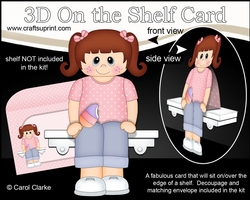 3D On the Shelf Card Kit - Cute Little Girl Ilene enjoys her Ice Lolly