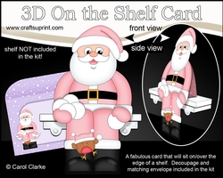 3D On the Shelf Card Kit - Christmas Santa has a Snowball Fight