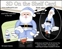 3D On the Shelf Card Kit - Christmas Santa has a Snowball Fight