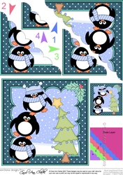 Christmas Pip Penguin is Dressing the Tree Corner Topper