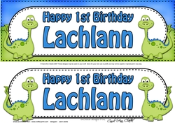 Large DL 1st Birthday LACHLANN Dinosaurs 3D decoupage