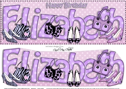 Large DL Birthday ELIZABETH Shoes & Handbags 3D decoupage