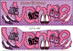 Large DL Birthday YVONNE Shoes & Handbags 3D decoupage
