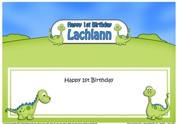 Large DL 1st Birthday LACHLANN Dinosaurs insert