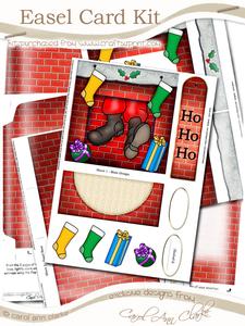 Santa Got Stuck Easel Card Kit with 3D Decoupage