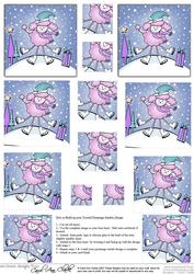 Cute Xmas Poodle Twisted Pyramage Sheet