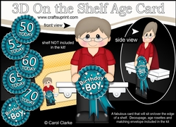cup724581_359 - 3D On the Shelf Card Kit - Older Man Vance is the Birthday Boy with ages 50 - 70 age Rosette Decoupage
