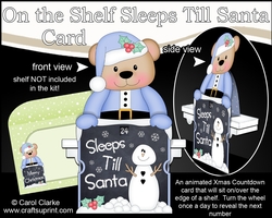 On the Shelf Sleeps Till Santa Card Kit - Cute Little Austin Bear