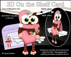3D On the Shelf Card Kit - Christmas Little Hoot Owl has a Heart