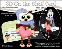 3D On the Shelf Card Kit - Christmas Little Hoot Owl has a Heart