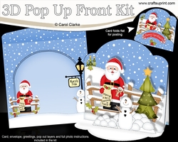 3D Christmas Pop Up Front Card Kit Santa is checking his List